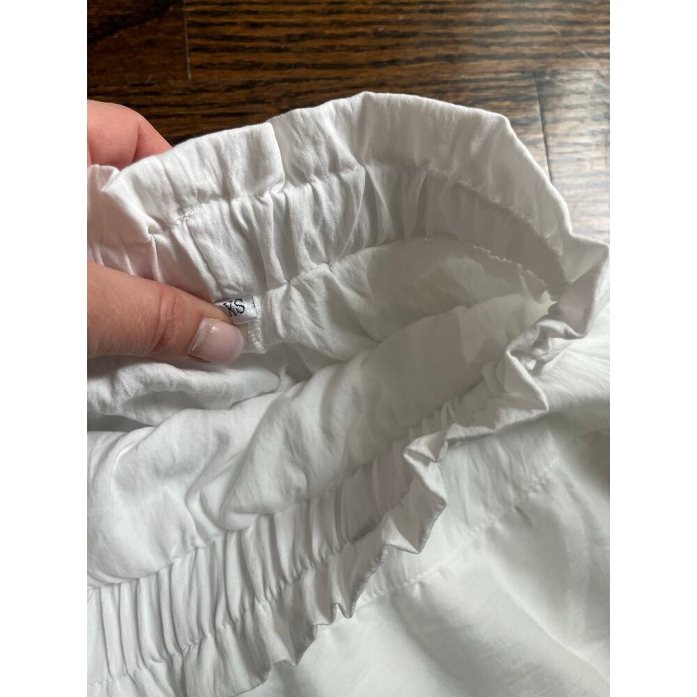 Ruffled elastic waistband skirt high rise Sz. XS white fairy romantic NWOT - Picture 5 of 7